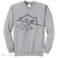 Cat Throwing Rainbow Dice Tabletop Rpg Tall Sweatshirt thumb 0