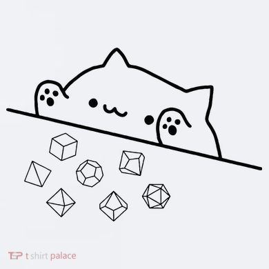 Cat Throwing Rainbow Dice Tabletop Rpg Sueded Cloud Jersey T-Shirt