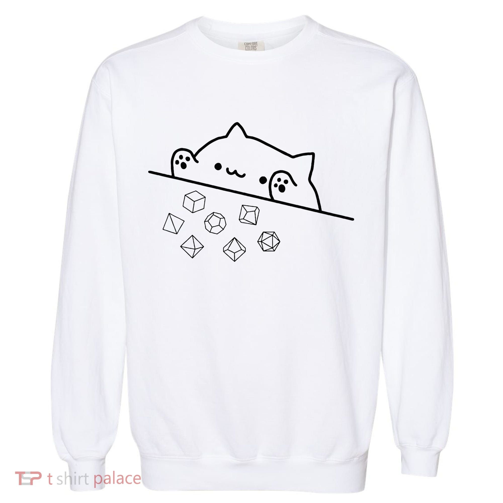 Cat Throwing Rainbow Dice Tabletop Rpg Garment-Dyed Sweatshirt