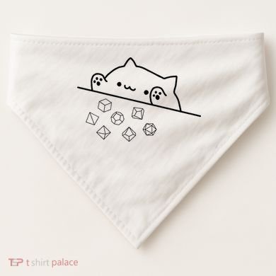 Cat Throwing Rainbow Dice Tabletop Rpg USA-Made Doggie Bandana