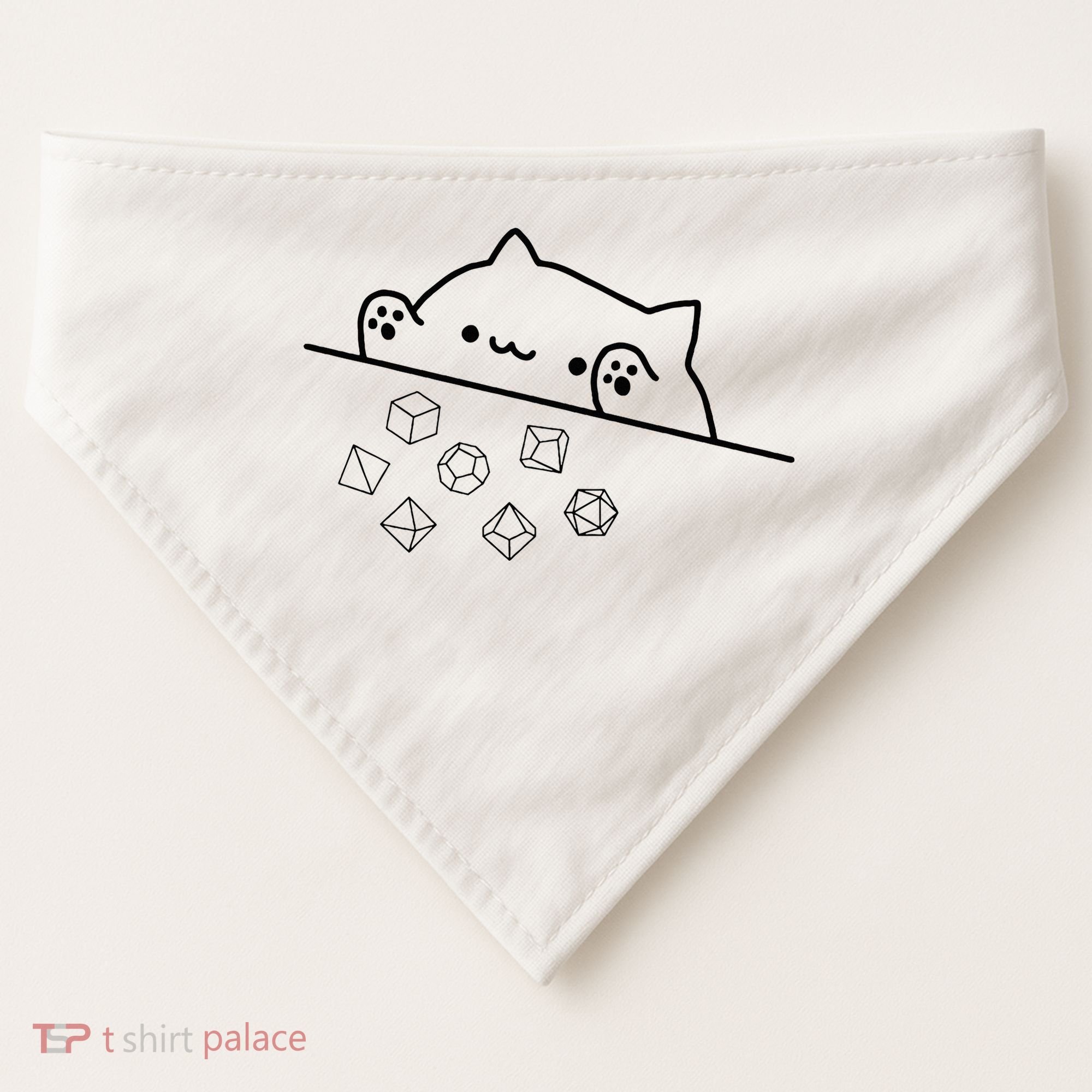 Cat Throwing Rainbow Dice Tabletop Rpg USA-Made Doggie Bandana