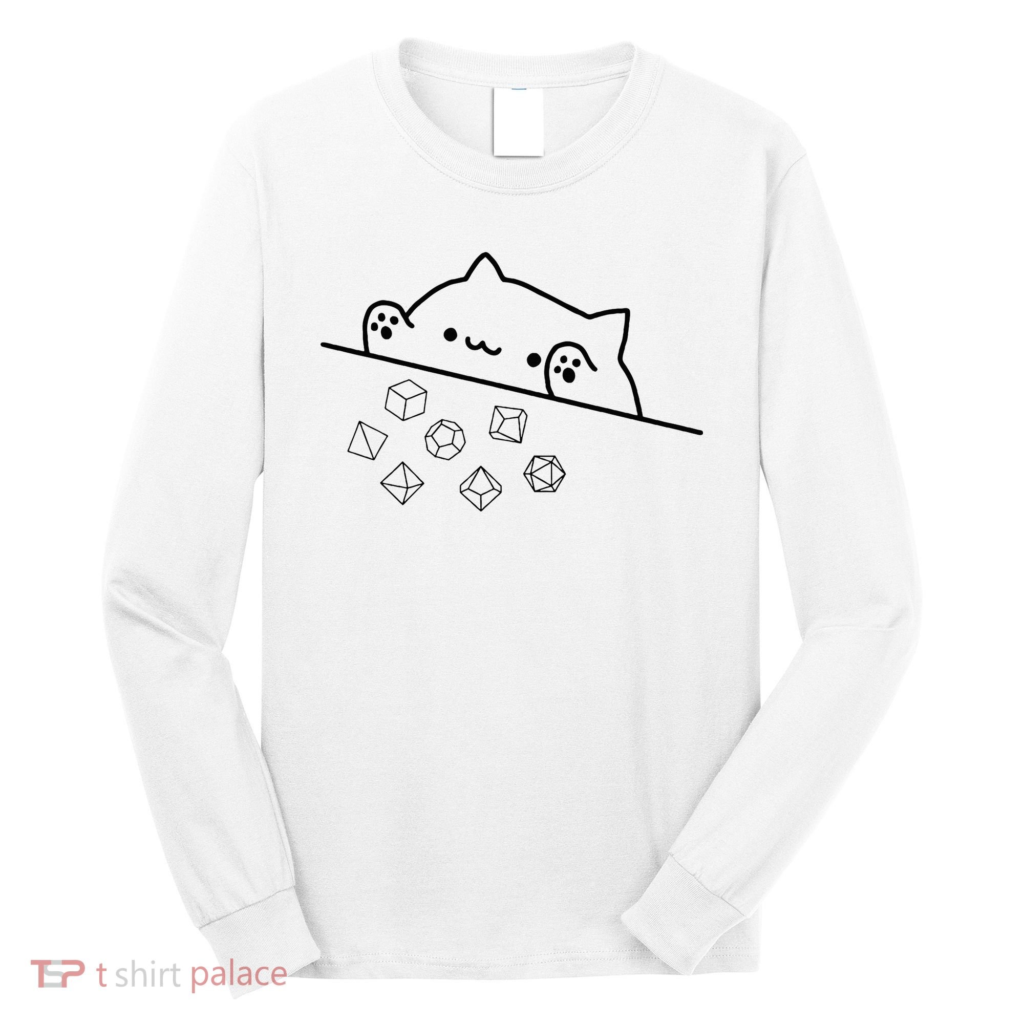 Cat Throwing Rainbow Dice Tabletop Rpg Long Sleeve Shirt