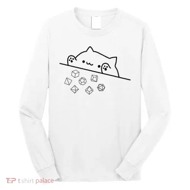 Cat Throwing Rainbow Dice Tabletop Rpg Long Sleeve Shirt