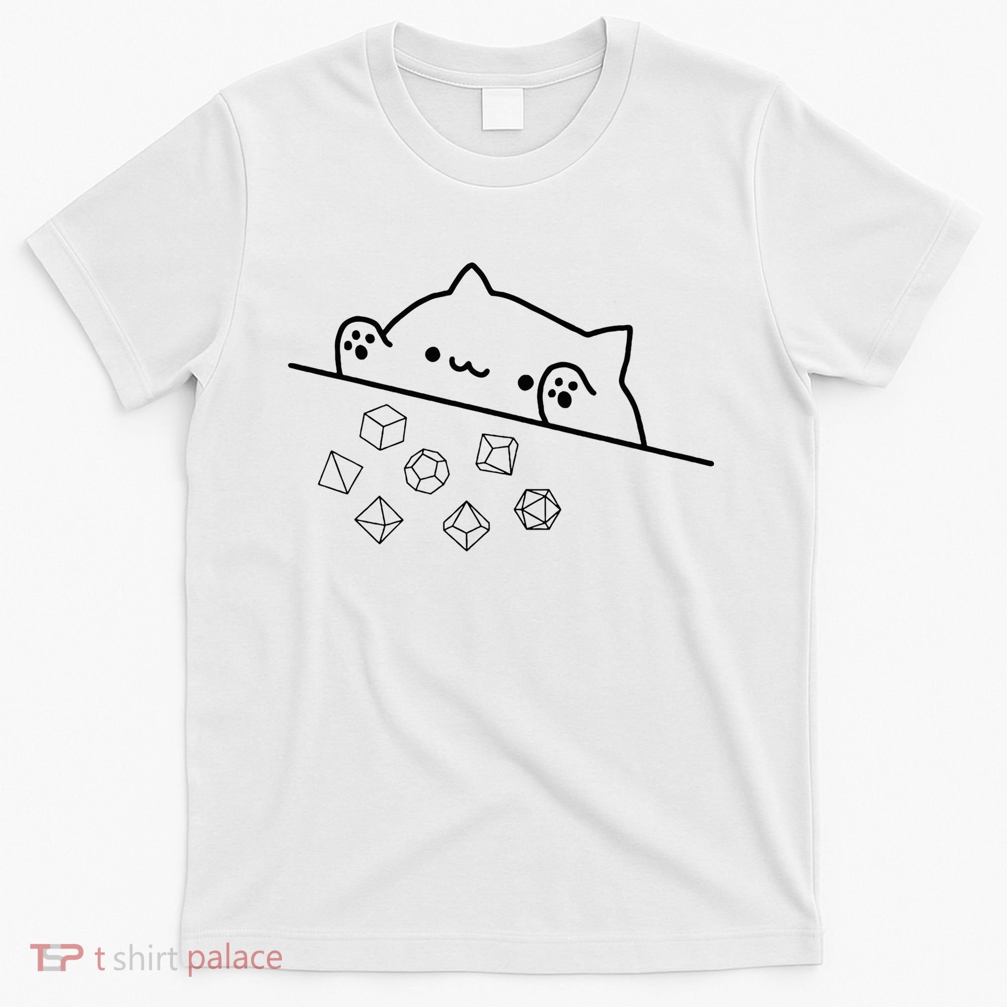 Cat Throwing Rainbow Dice Tabletop Rpg T-Shirt