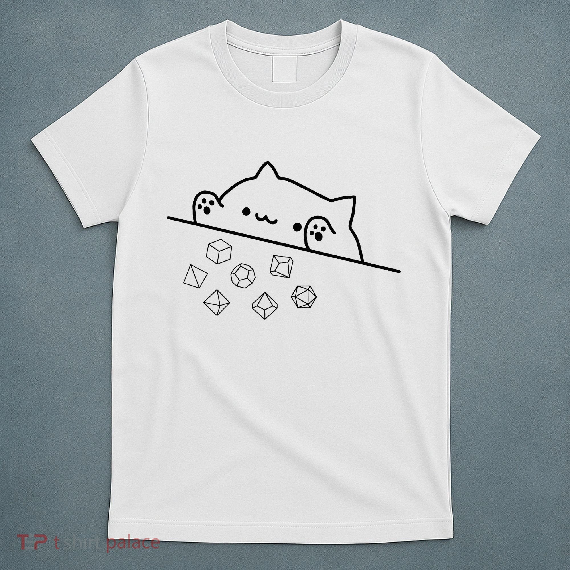 Cat Throwing Rainbow Dice Tabletop Rpg T-Shirt