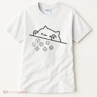 Cat Throwing Rainbow Dice Tabletop Rpg Tall T-Shirt thumb 0