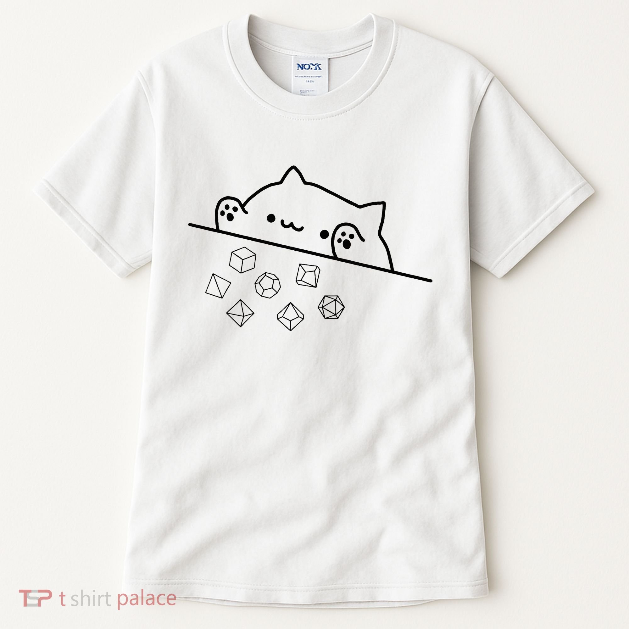 Cat Throwing Rainbow Dice Tabletop Rpg Tall T-Shirt