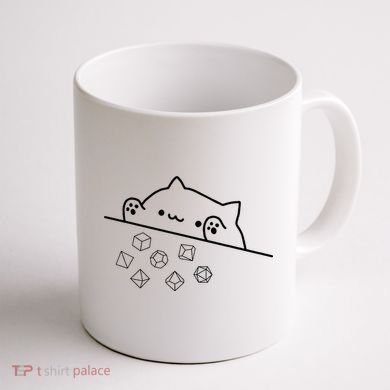 Cat Throwing Rainbow Dice Tabletop Rpg Coffee Mug back