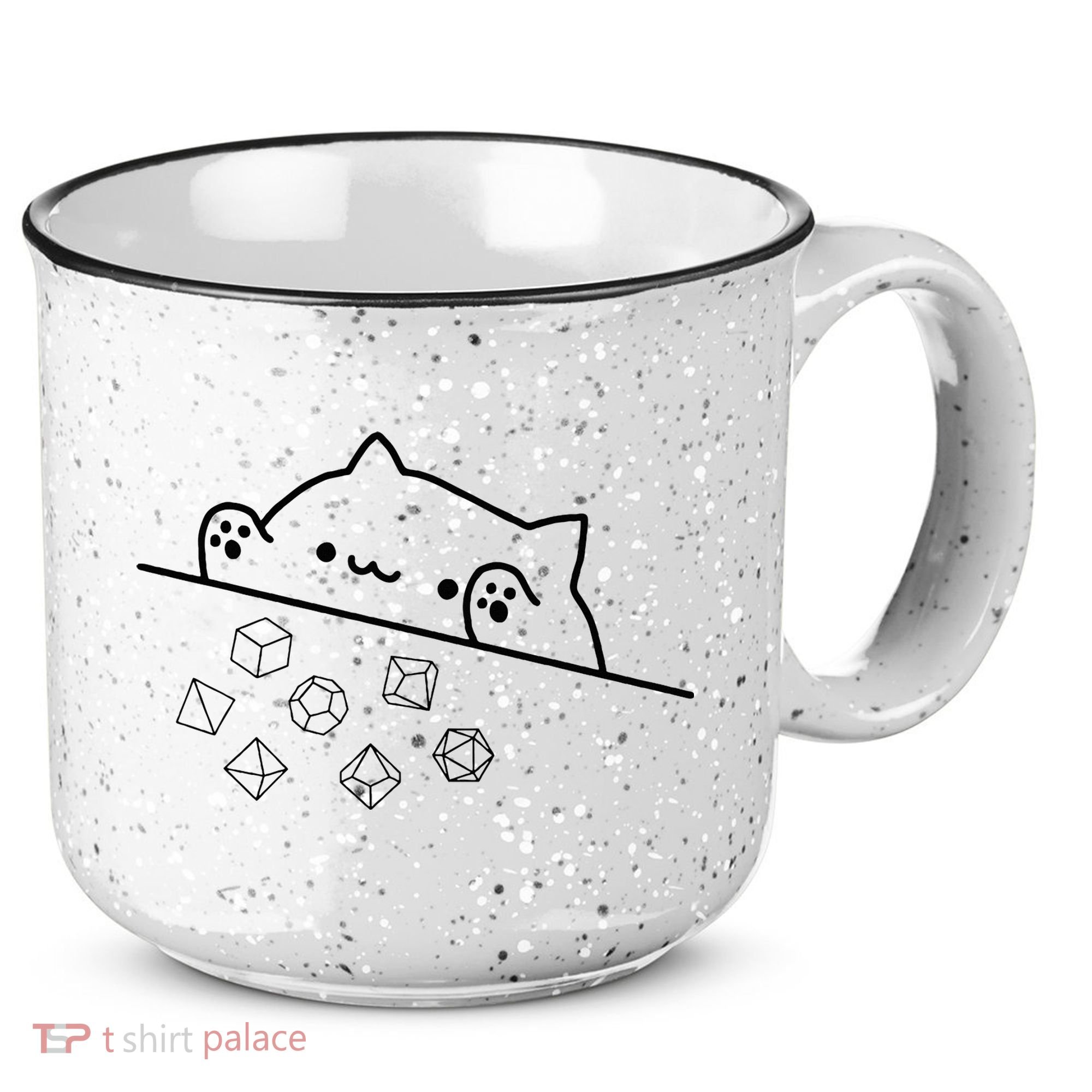 Cat Throwing Rainbow Dice Tabletop Rpg 15oz Campfire Ceramic Mug