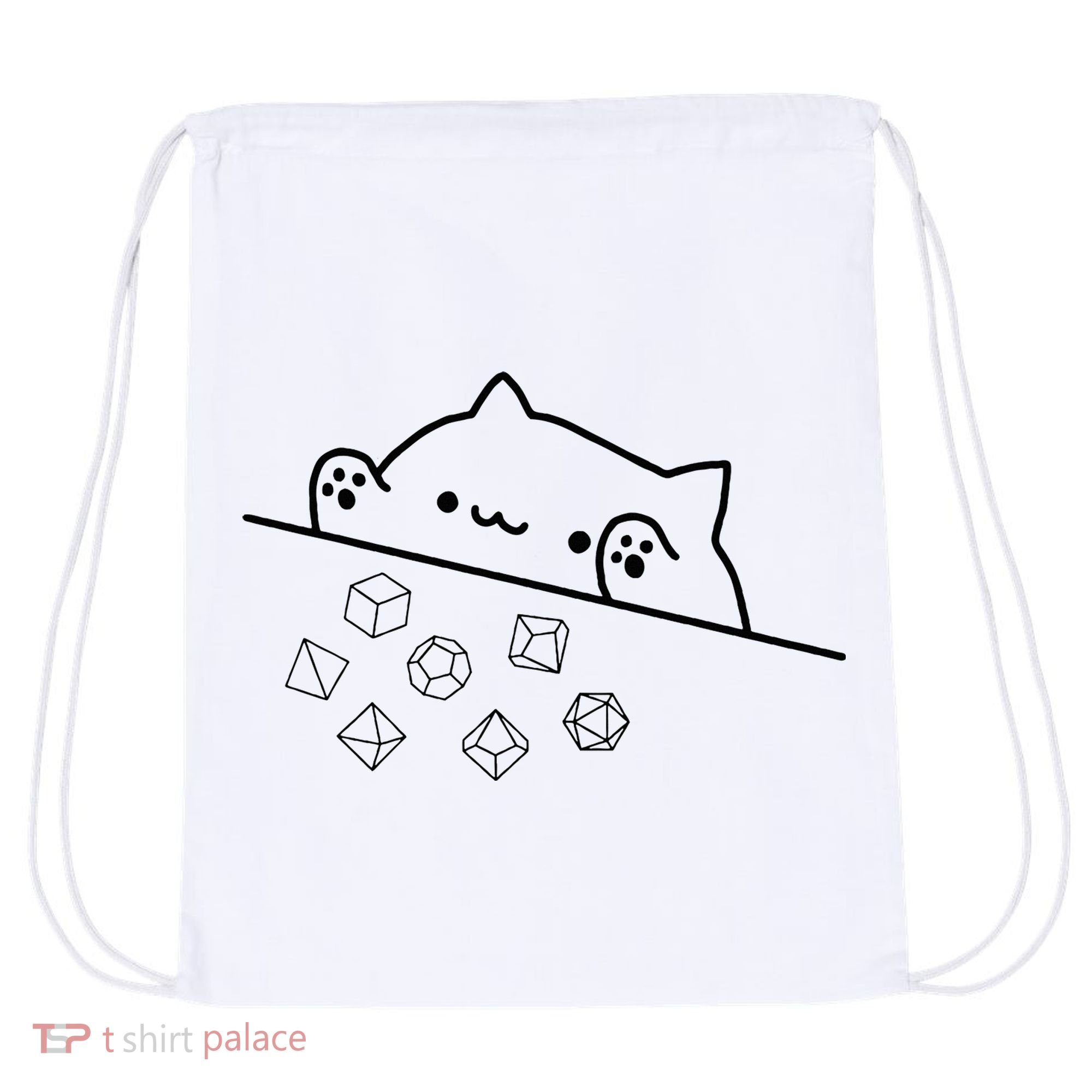 Cat Throwing Rainbow Dice Tabletop Rpg Drawstring Bag