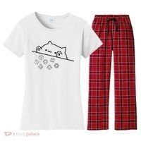Cat Throwing Rainbow Dice Tabletop Rpg Women's Flannel Pajama Set thumb 0