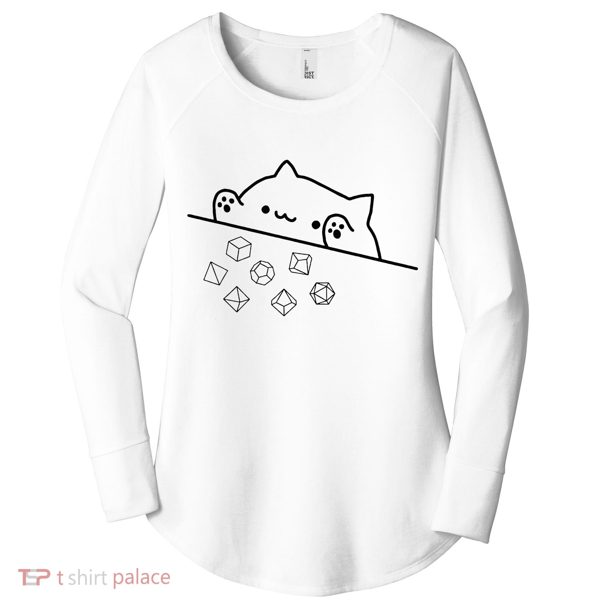 Cat Throwing Rainbow Dice Tabletop Rpg Women's Perfect Tri Tunic Long Sleeve Shirt