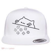 Cat Throwing Rainbow Dice Tabletop Rpg Flat Bill Trucker Hat thumb 0