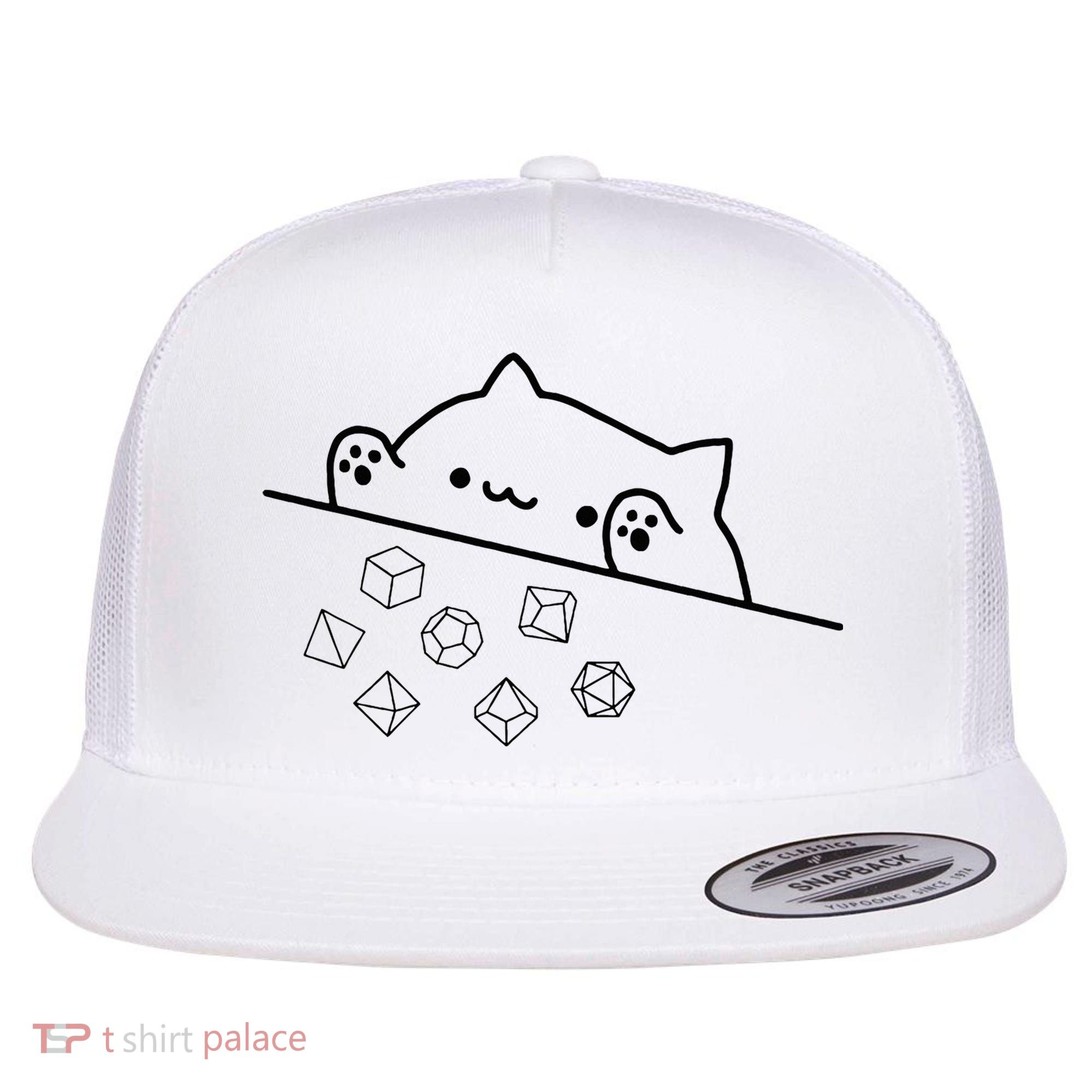Cat Throwing Rainbow Dice Tabletop Rpg Flat Bill Trucker Hat