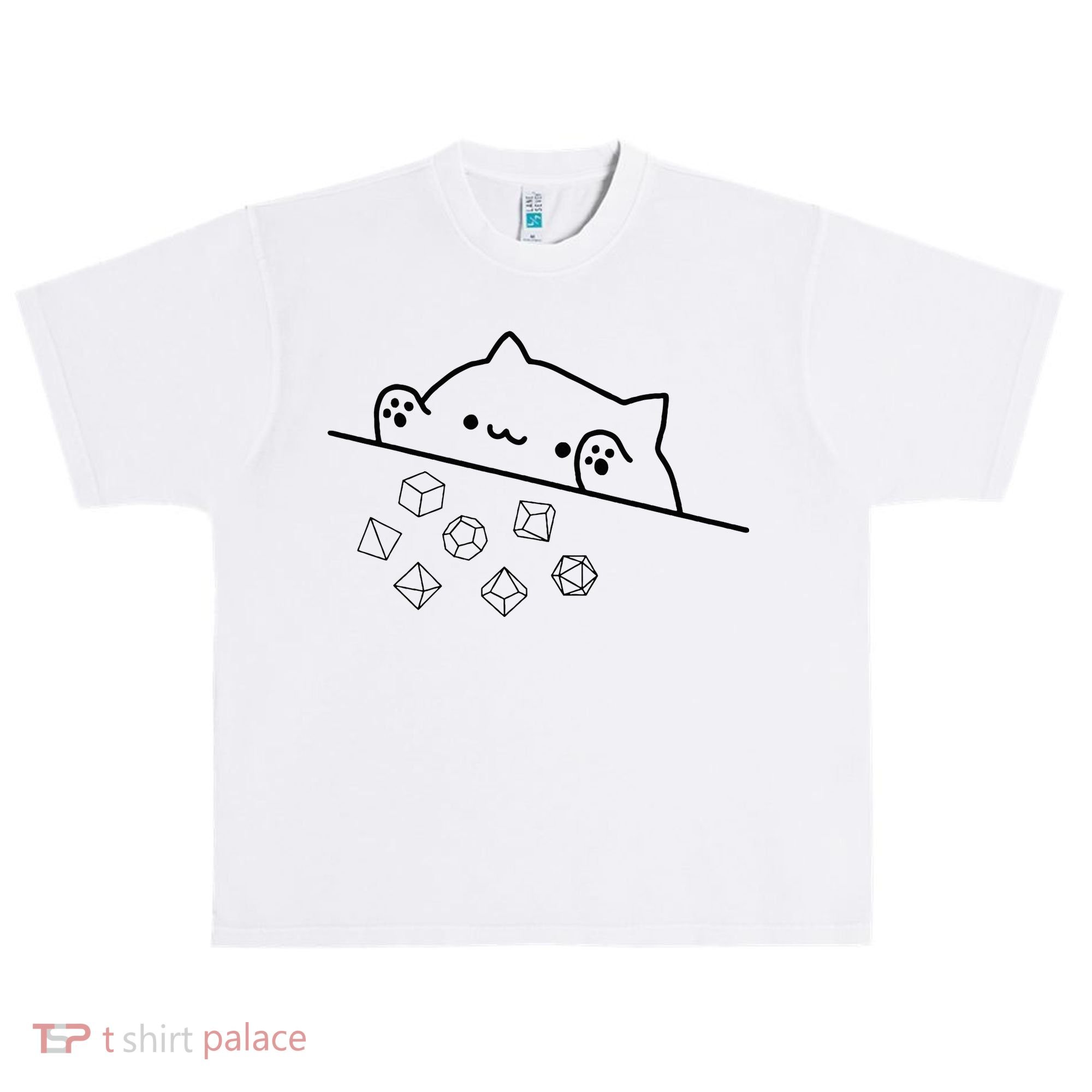 Cat Throwing Rainbow Dice Tabletop Rpg Urban Oversized Heavyweight T-Shirt
