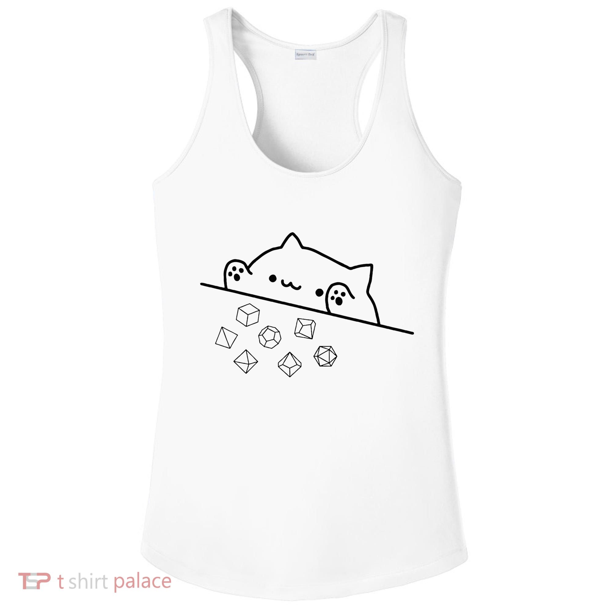Cat Throwing Rainbow Dice Tabletop Rpg Ladies PosiCharge Competitor Racerback Tank