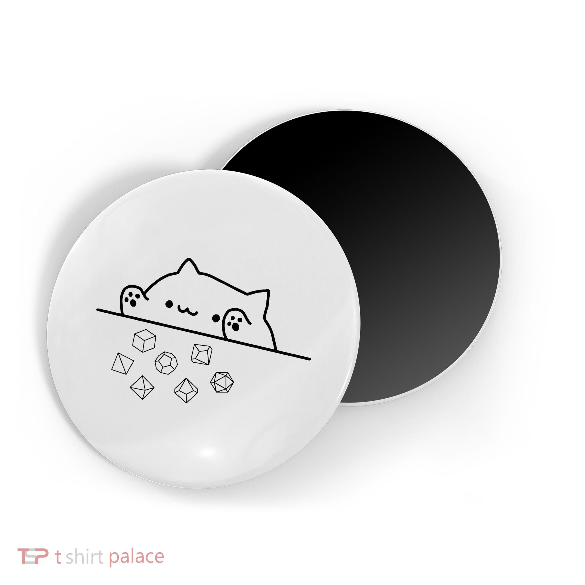 Cat Throwing Rainbow Dice Tabletop Rpg Magnet