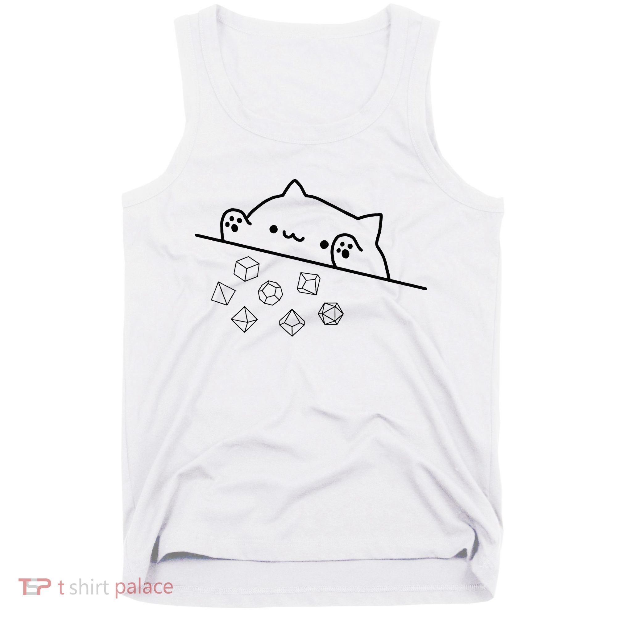 Cat Throwing Rainbow Dice Tabletop Rpg Tank Top