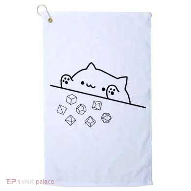 Cat Throwing Rainbow Dice Tabletop Rpg Golf Towel