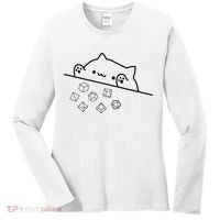 Cat Throwing Rainbow Dice Tabletop Rpg Women's Long Sleeve Shirt thumb 0