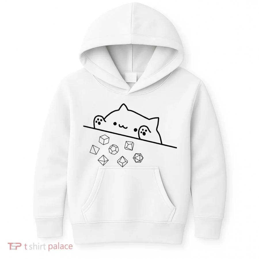 Cat Throwing Rainbow Dice Tabletop Rpg Kids Hoodie