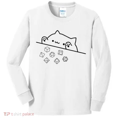 Cat Throwing Rainbow Dice Tabletop Rpg Kids Long Sleeve Shirt