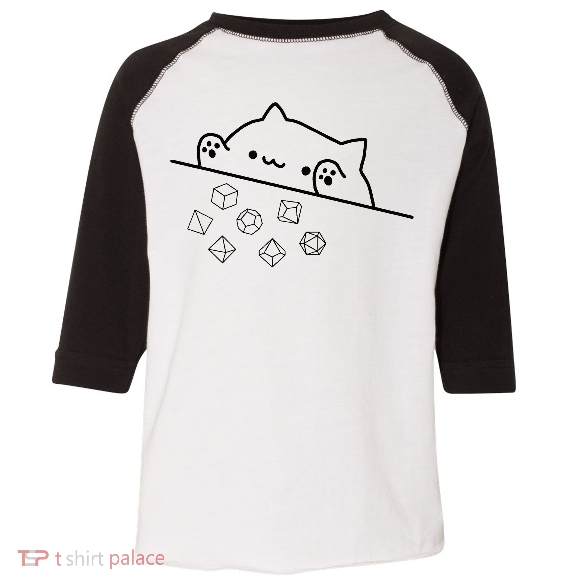 Cat Throwing Rainbow Dice Tabletop Rpg Toddler Fine Jersey T-Shirt