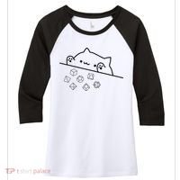 Cat Throwing Rainbow Dice Tabletop Rpg Women's Tri-Blend 3/4-Sleeve Raglan Shirt thumb 0