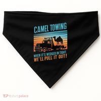 Camel Towing Retro Adult Humor Saying USA-Made Doggie Bandana thumb 0
