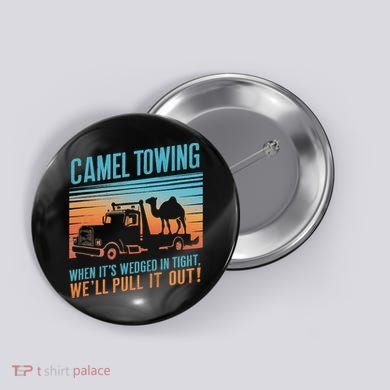 Camel Towing Retro Adult Humor Saying Button