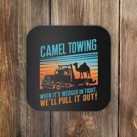 Camel Towing Retro Adult Humor Saying Coaster thumb 0