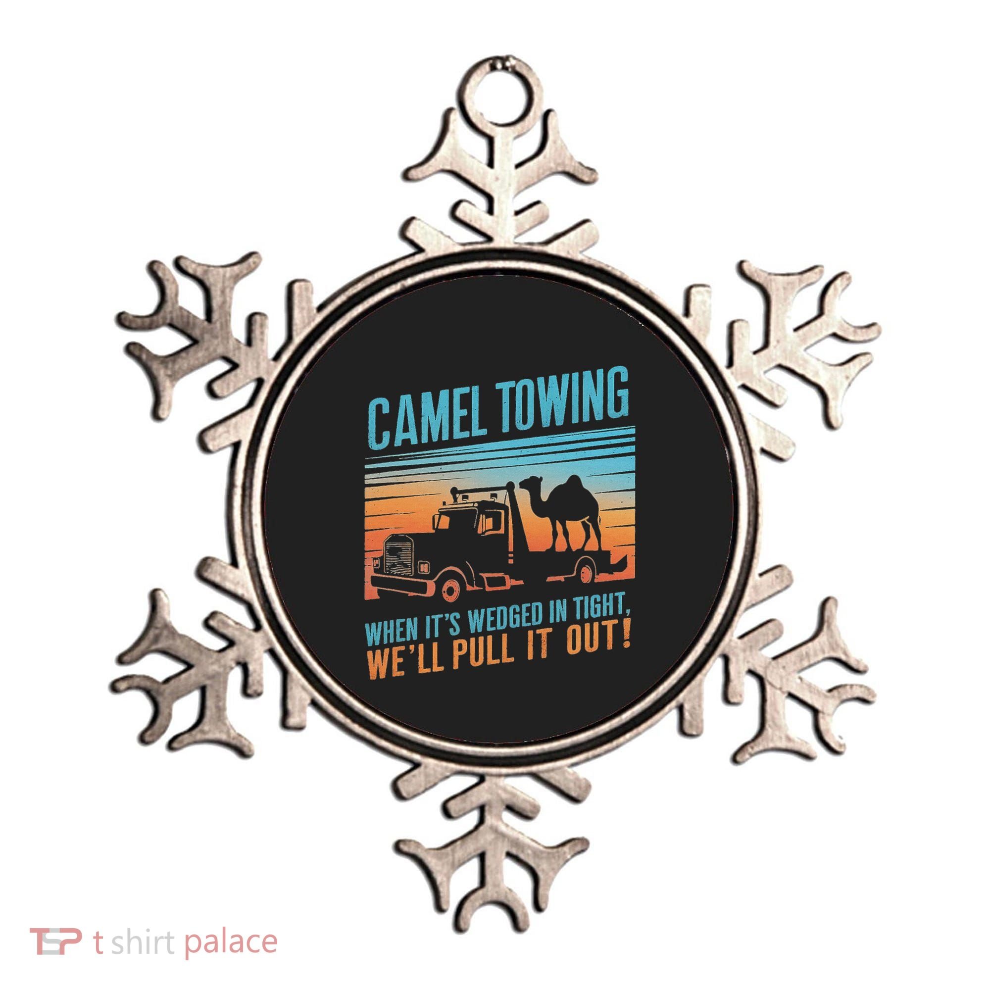 Camel Towing Retro Adult Humor Saying Ornament