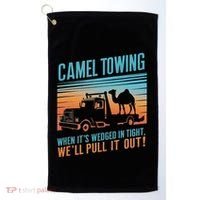 Camel Towing Retro Adult Humor Saying Golf Towel thumb 0