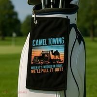 Camel Towing Retro Adult Humor Saying Golf Towel thumb 2