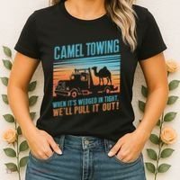 Camel Towing Retro Adult Humor Saying Women's T-Shirt thumb 2