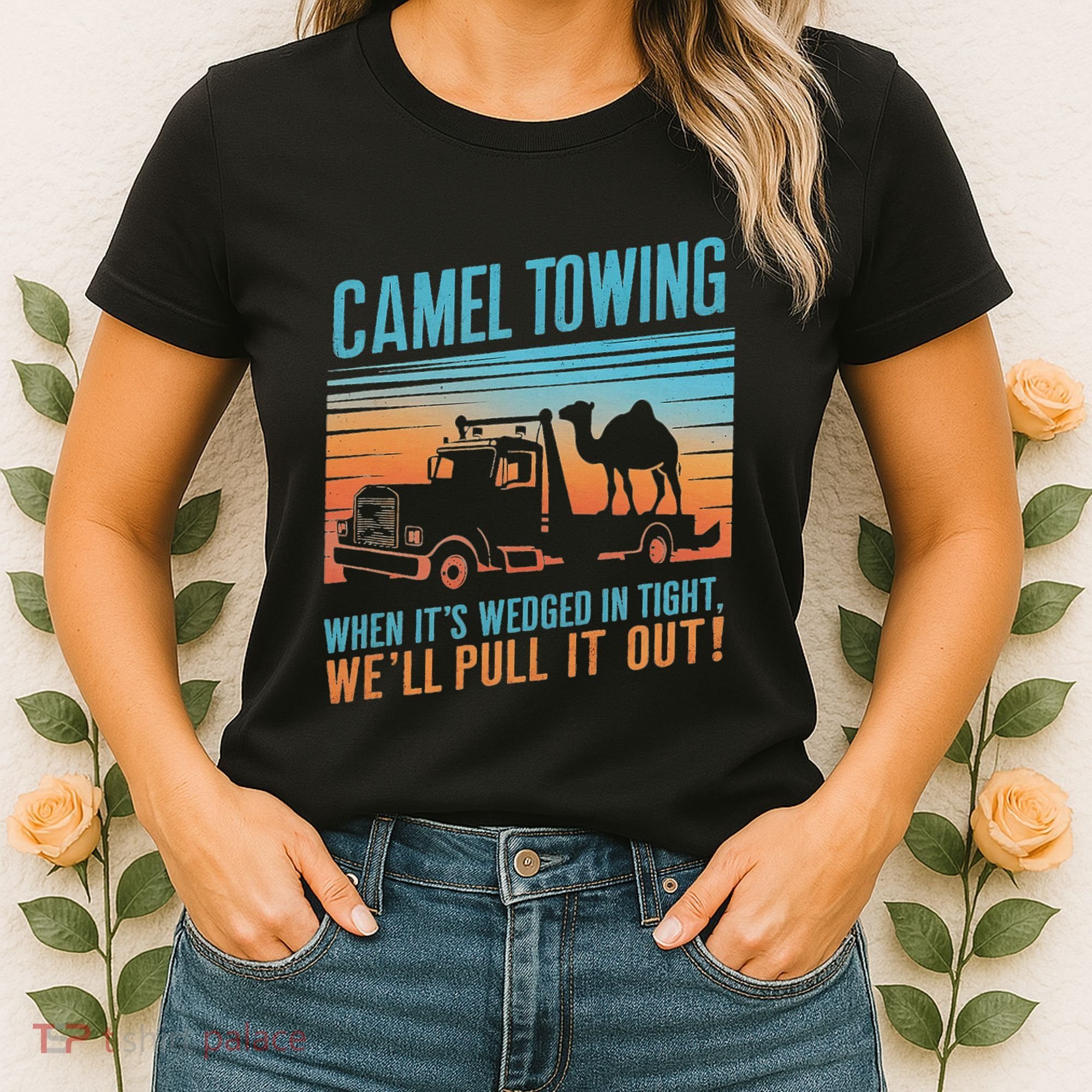 Camel Towing Retro Adult Humor Saying Women's T-Shirt