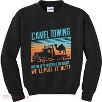 Camel Towing Retro Adult Humor Saying Kids Sweatshirt thumb 0