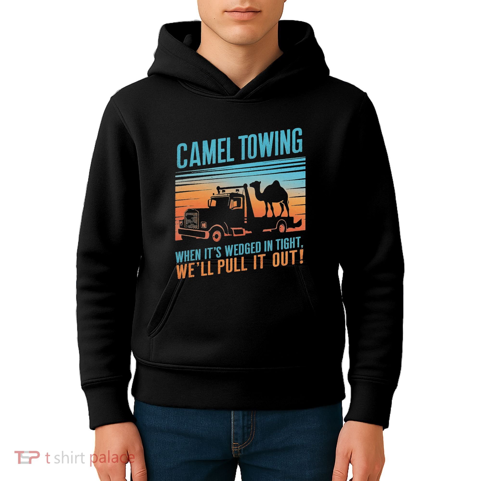 Camel Towing Retro Adult Humor Saying Kids Hoodie