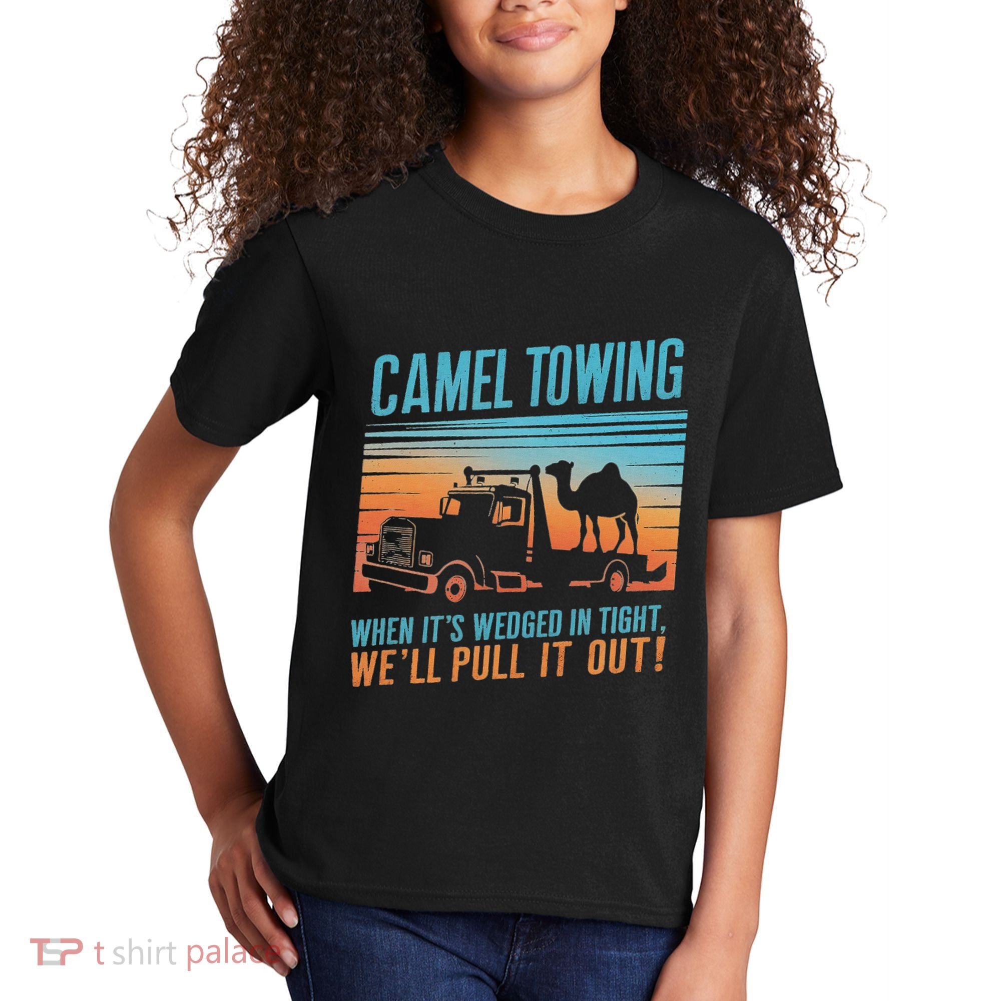 Camel Towing Retro Adult Humor Saying Kids T-Shirt