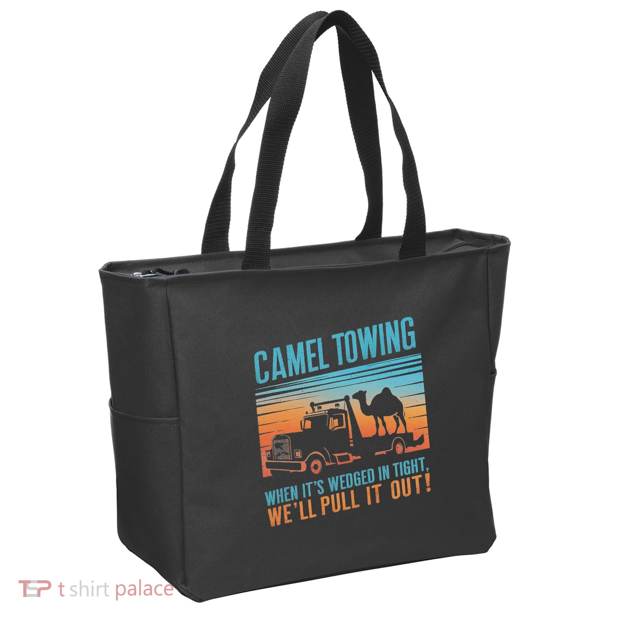 Camel Towing Retro Adult Humor Saying Tote Bag