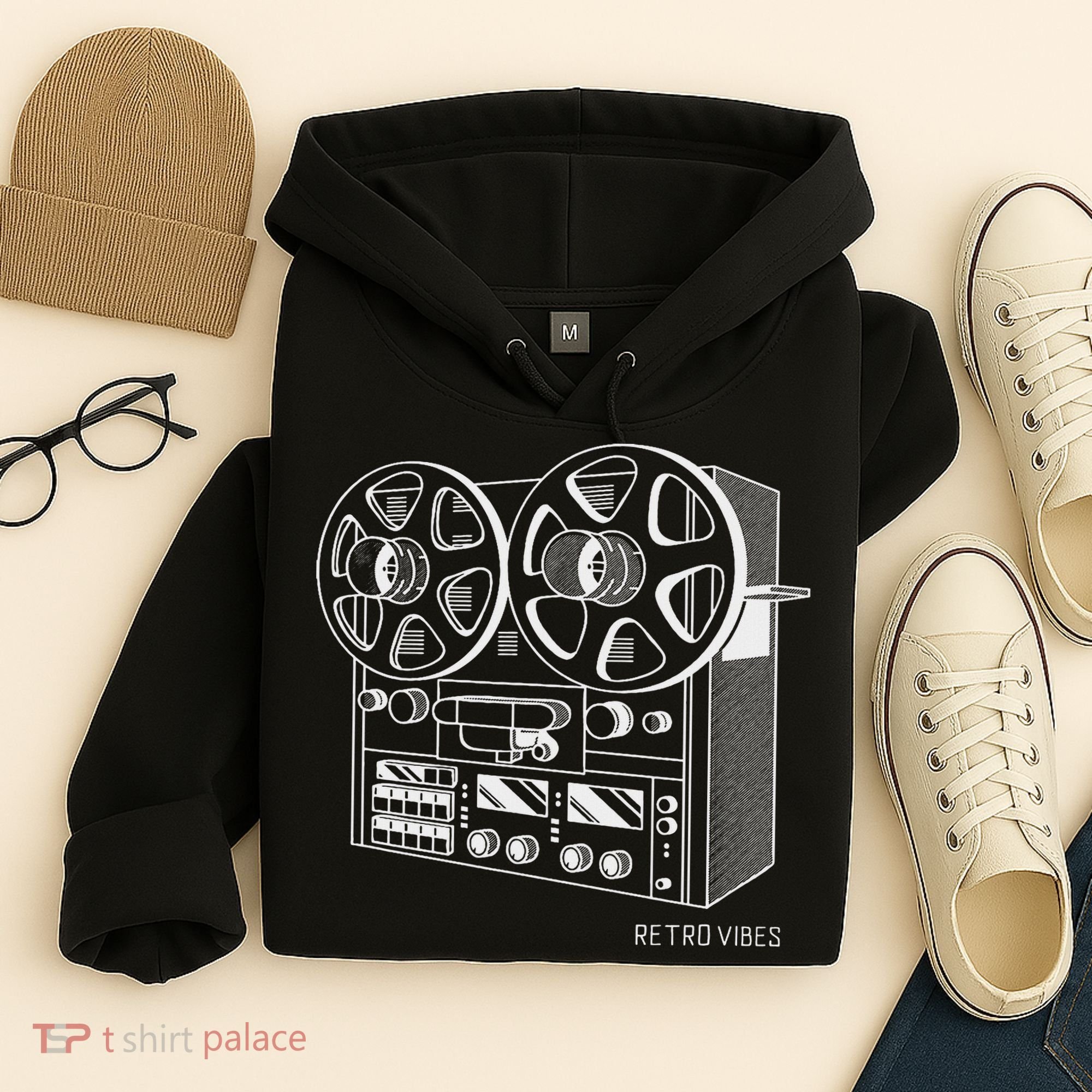 Cassette Tape Reel To Reel Analog Sound System Hoodie