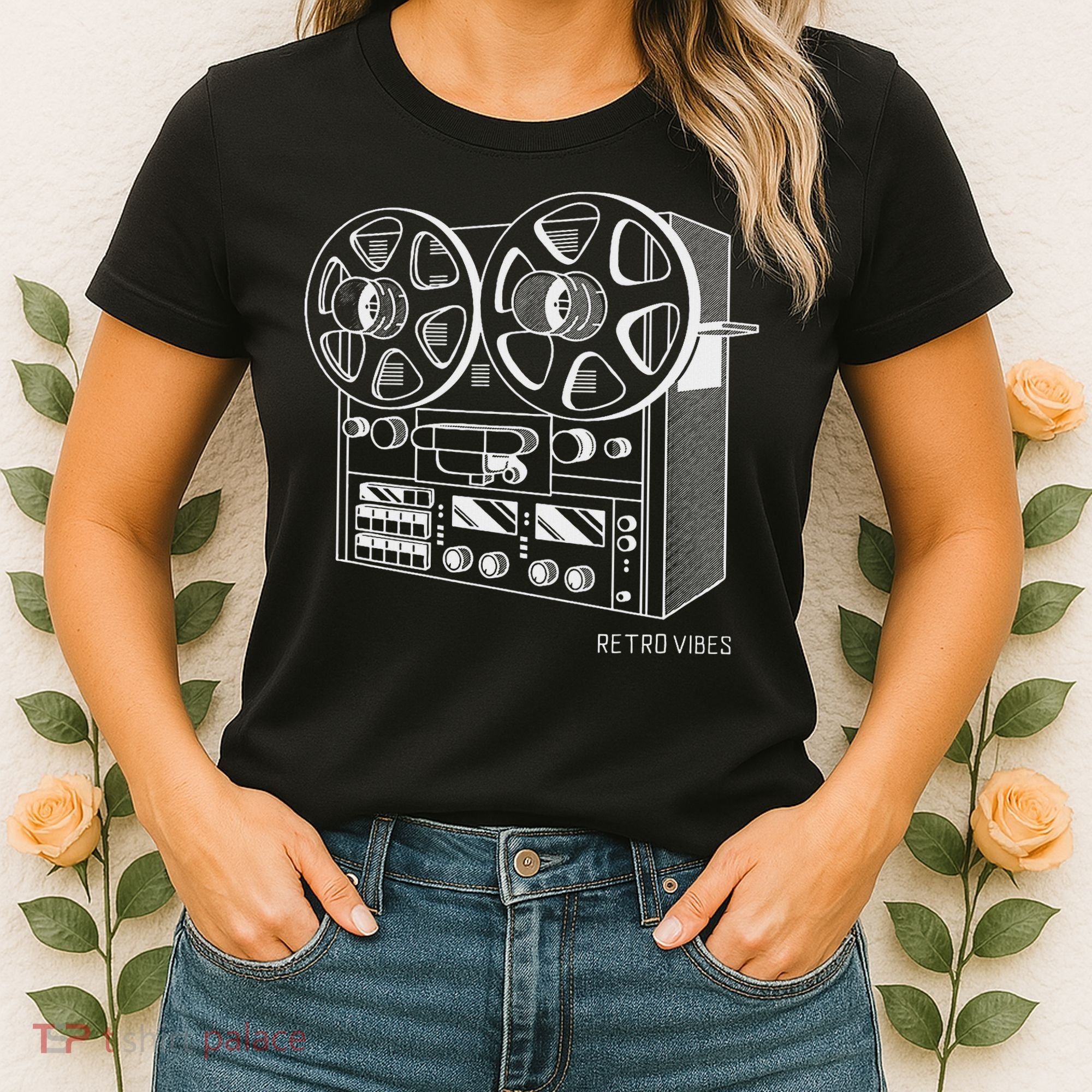 Cassette Tape Reel To Reel Analog Sound System Women's T-Shirt
