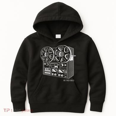 Cassette Tape Reel To Reel Analog Sound System Kids Hoodie