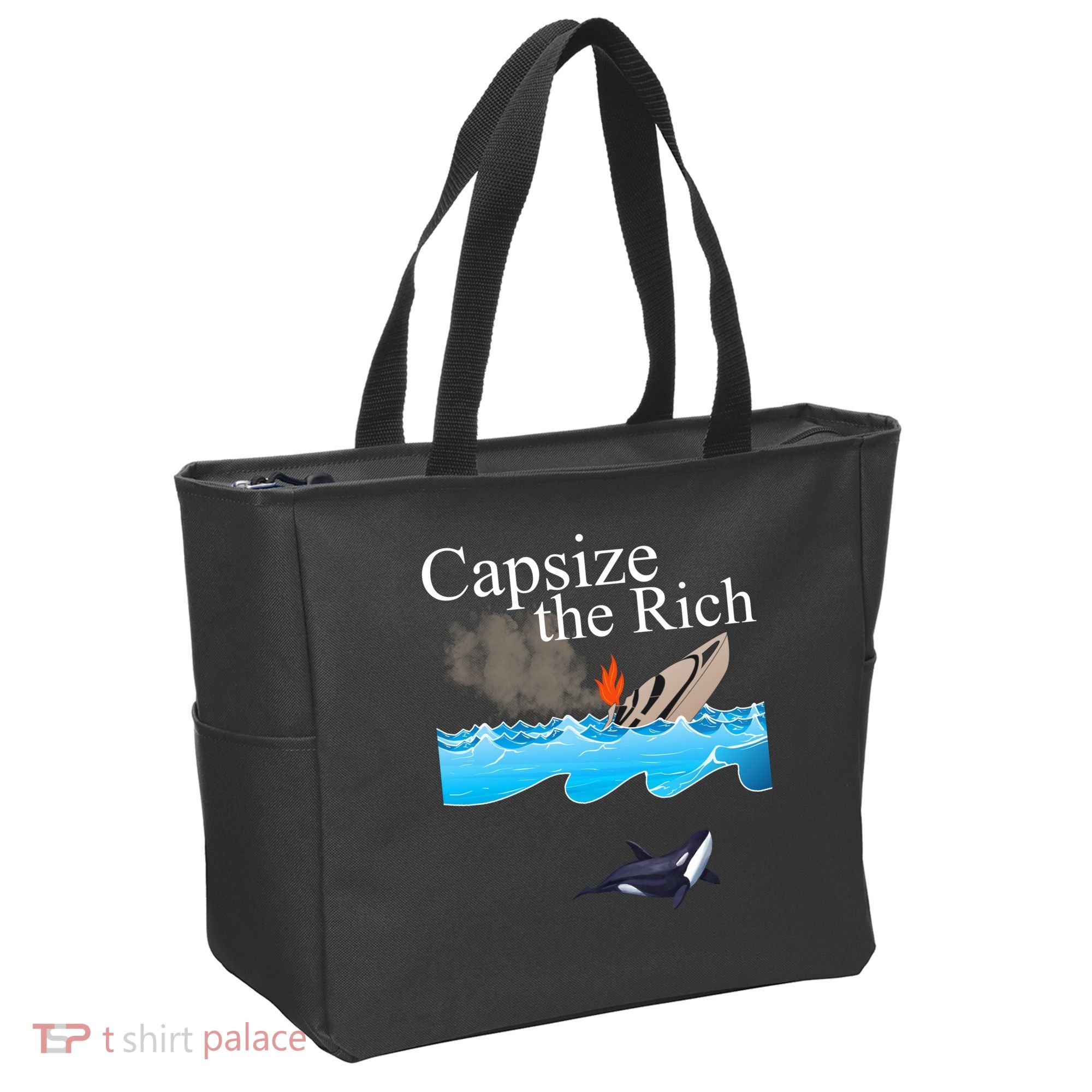 Capsize The Rich Orca Awareness Tote Bag