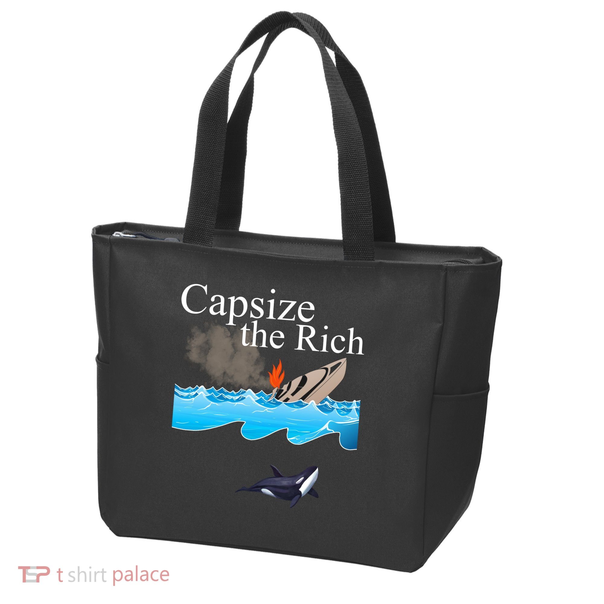 Capsize The Rich Orca Awareness Tote Bag