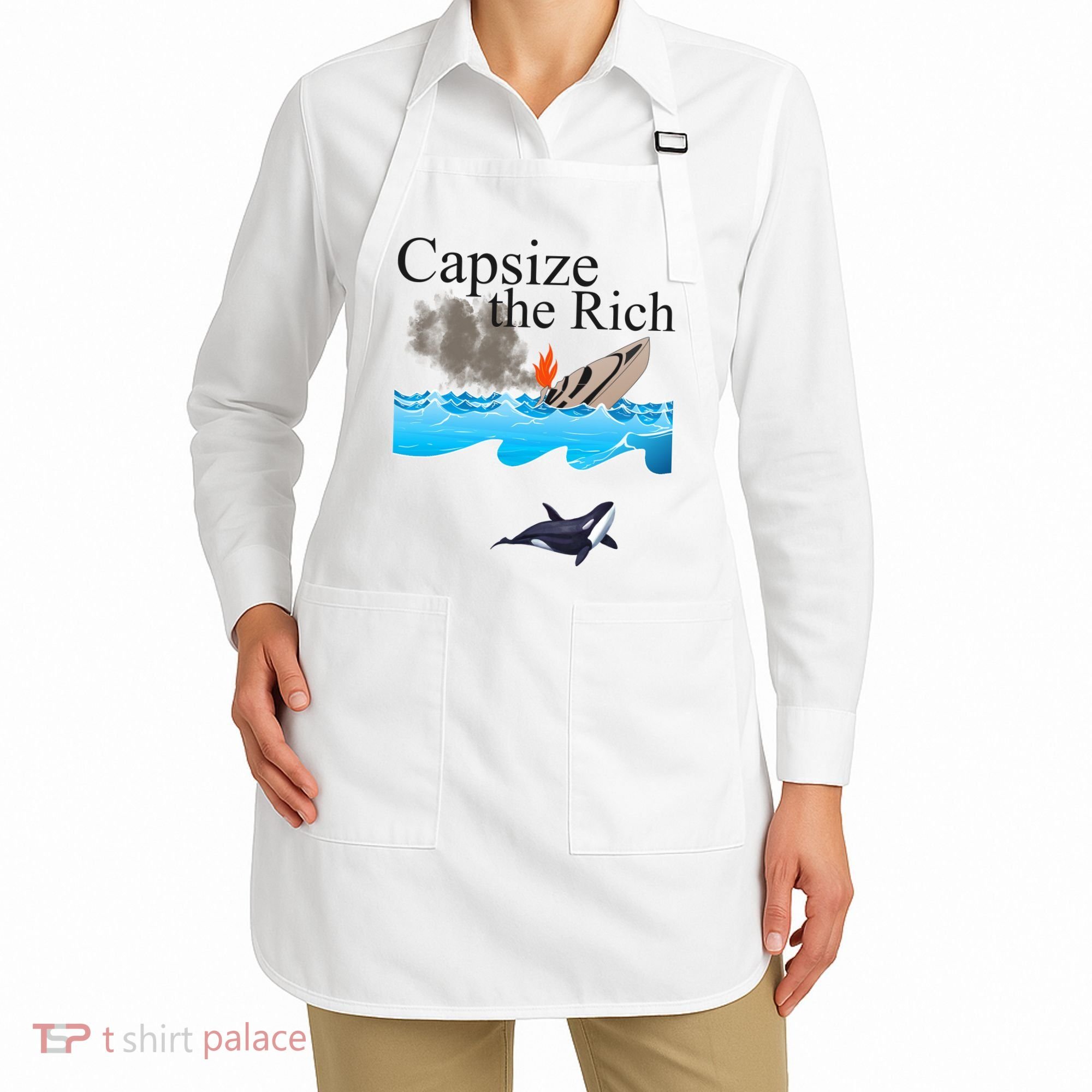 Capsize The Rich Orca Awareness Apron