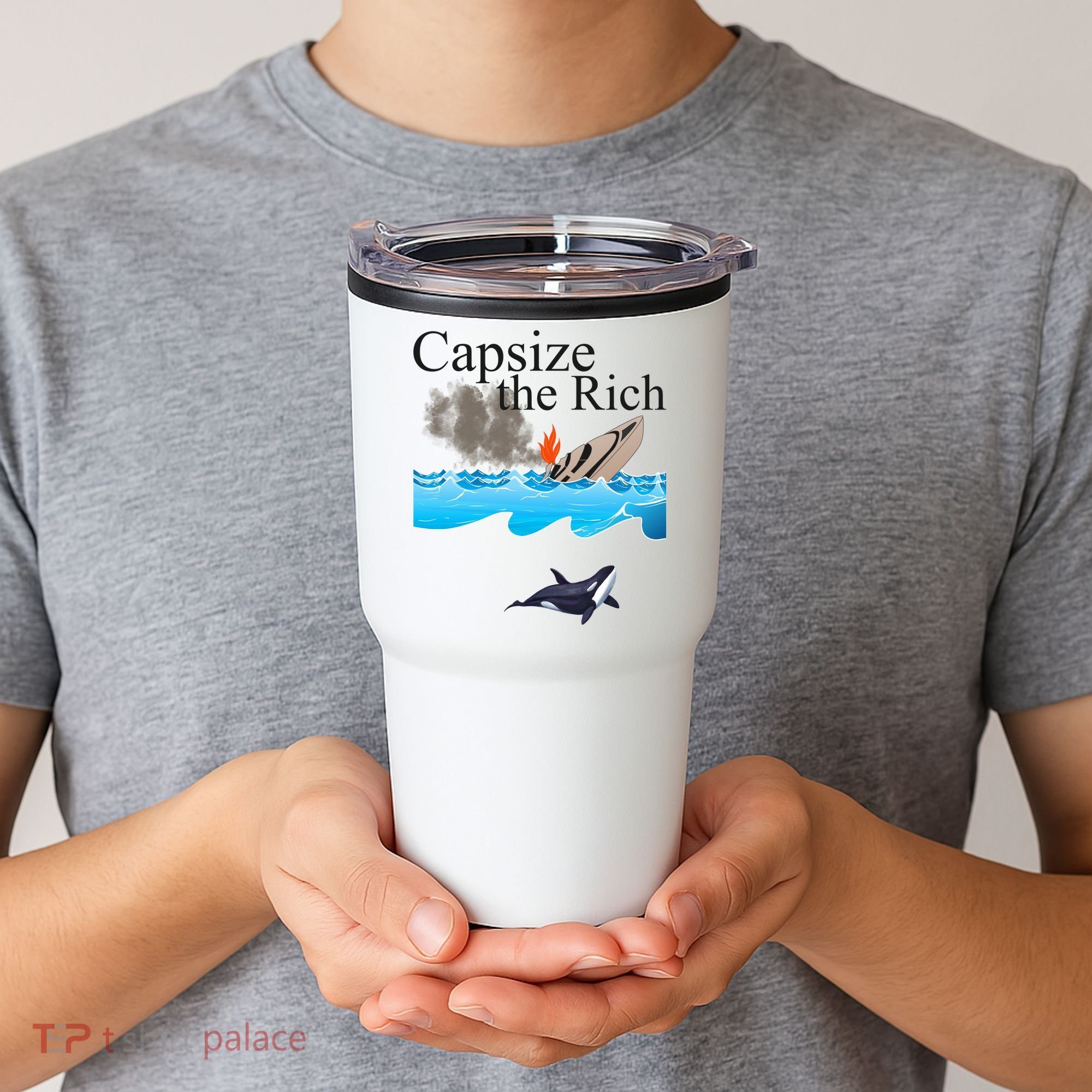 Capsize The Rich Orca Awareness Tumbler