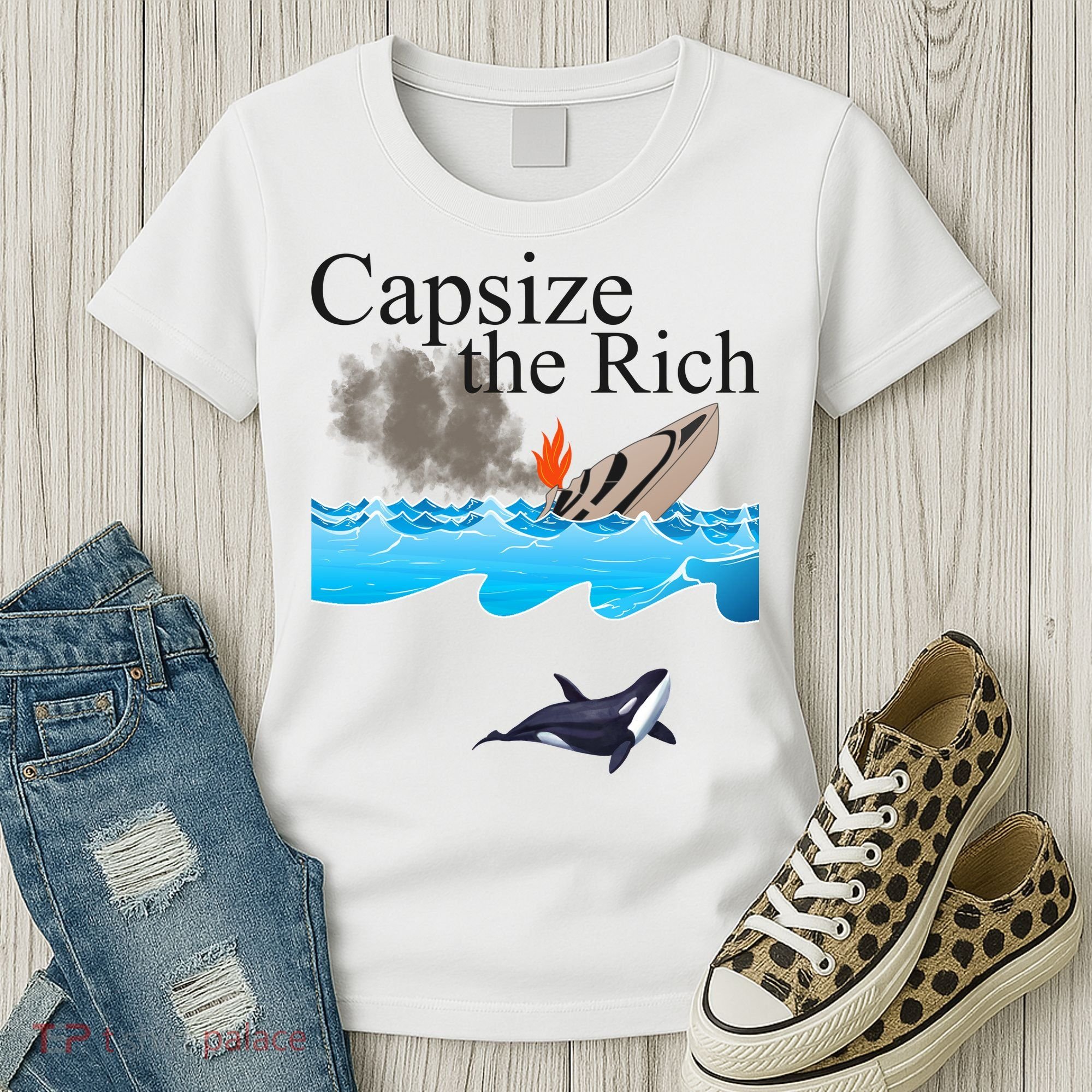 Capsize The Rich Orca Awareness Women's T-Shirt
