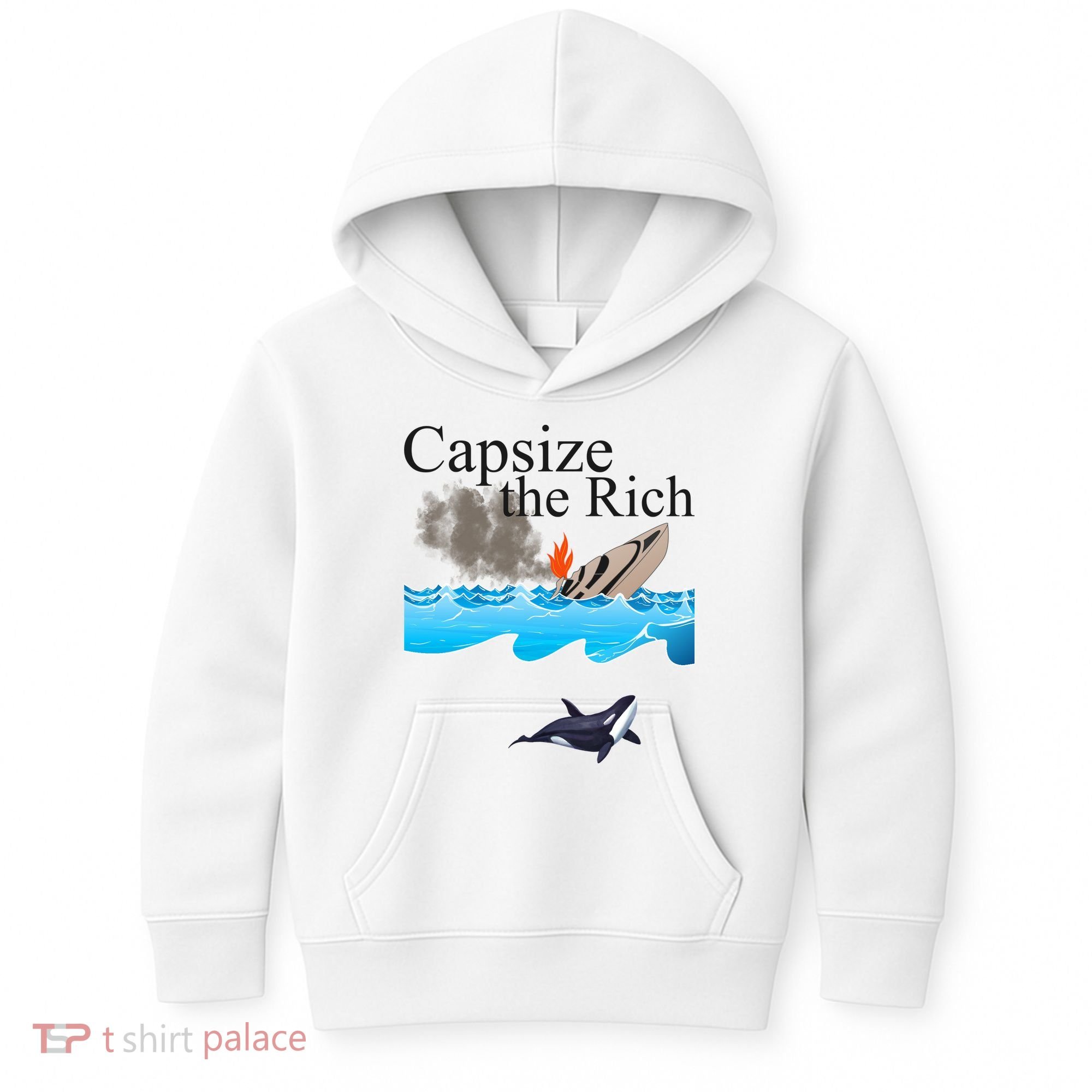 Capsize The Rich Orca Awareness Kids Hoodie