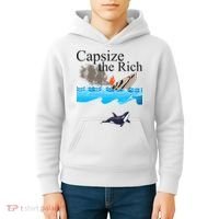 Capsize The Rich Orca Awareness Kids Hoodie thumb 4